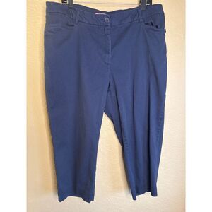 Woman Within Capris Womens 16P Dark Blue